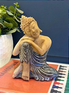 Buda - Madeira - Grafite e Marrom - 21CM