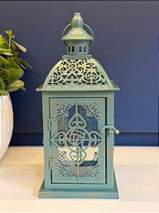 Lanterna - Metal e Vidro - Verde - 31CM