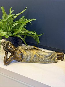 Buda - Resina - Deitado - Bronze
