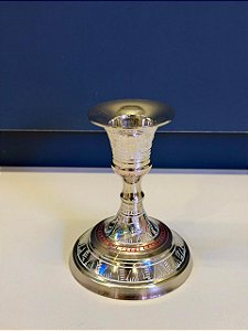 Castiçal - Porta Vela - Metal - Prata - 10CM
