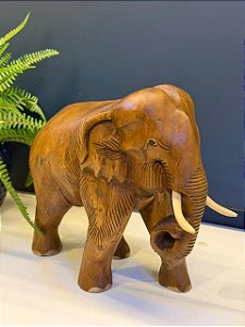 Elefante - Madeira Maciça - 26CM