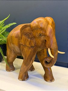 Elefante - Madeira Maciça - 34CM