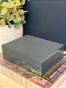 Caixa Decorativa - Madeira - Porta Joias - Azul Acinzentado - 23X17CM