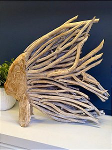 Peixe - Decorativo - Madeira - 55CM