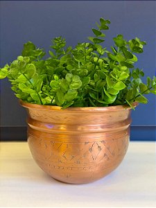 Cachepot em Alumínio - Relevo - Cobre - 20CM