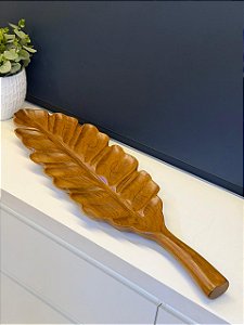 Centro de Mesa - Madeira Maciça - Folha - 85CM