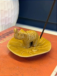 Incensário Elefante - Cerâmica - Caramelo