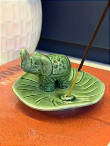 Incensário Elefante - Cerâmica - Verde