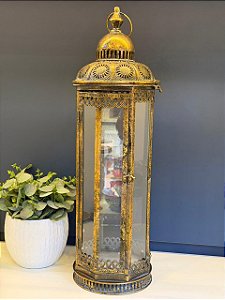 Lanterna - Metal - Ouro Envelhecido - 72CM