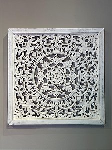Quadro - Madeira Entalhada - Branco