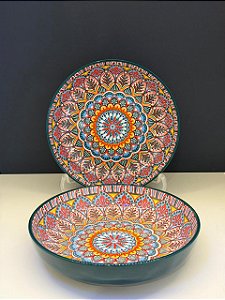 Bowl - Cerâmica - Verde e Colorido