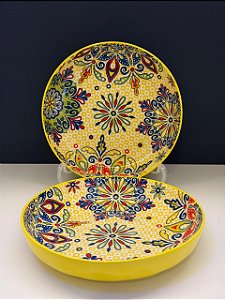Bowl - Cerâmica - Amarelo e Colorido