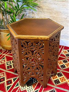 Mesa Madeira Entalhada - Marrom