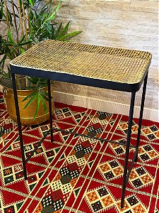 Mesa - Metal - Preto e Bege - 70CM