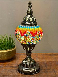 Luminária Turca Mosaico M Colorida