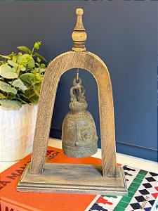 Escultura Sino - Decorativo - Madeira e Metal