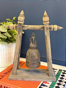 Escultura Sino - Decorativo - Madeira e Metal