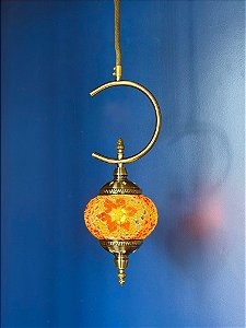 Luminária de Teto Turca Laranja e Amarelo M