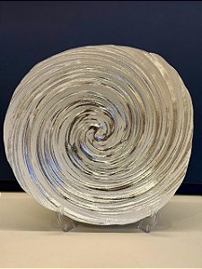 Centro de Mesa em Vitral - Prata e Branco - Grande