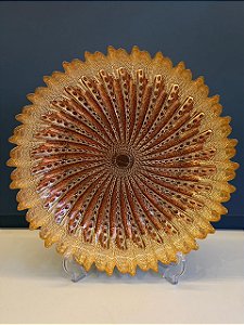 Centro de Mesa em Vitral - Cobre e Dourado - Grande