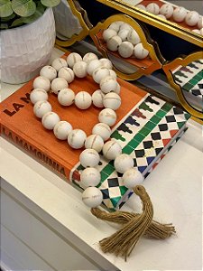 Colar Decorativo - Madeira e Sisal - Branco