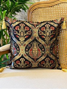 Capa Para Almofada - Jacquard - Tassel - Preto