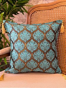 Capa Para Almofada - Jacquard - Tassel - Turquesa