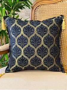 Capa Para Almofada - Jacquard - Tassel - Azul Escuro