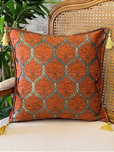 Capa Para Almofada - Jacquard - Tassel - Terracota