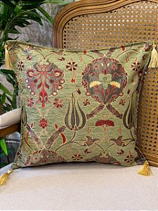 Capa Para Almofada - Jacquard - Tassel - Verde Pistache