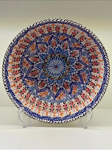 Saladeira - Cerâmica - Turquia - Pintura Alto Relevo - Tamanho Grande - Branco