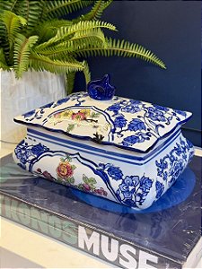 Pote - Cerâmica - Azul, Branco e Colorido