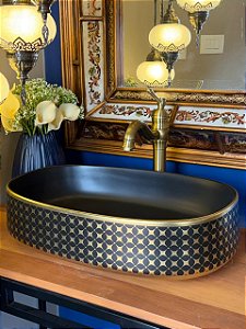 Cuba Sobrepor - Arabesco - Preto e Dourado