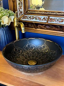 Cuba Sobrepor - Arabesco - Preto e Dourado