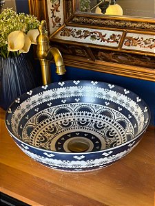 Cuba Sobrepor - Arabesco - Branco e Azul