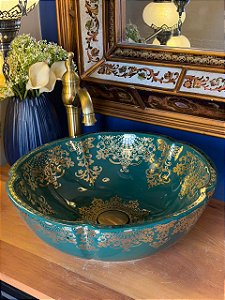 Cuba Sobrepor - Arabesco - Verde e Dourado