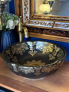 Cuba Sobrepor - Arabesco - Preto e Dourado