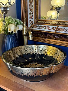 Cuba Sobrepor - Arabesco - Preto e Dourado