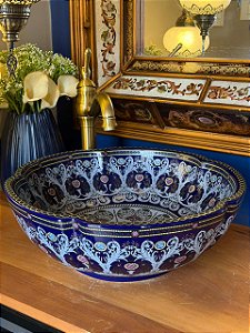 Cuba Sobrepor - Arabesco - Azul Escuro