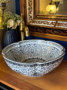 Cuba Sobrepor - Arabesco - Branco e Azul