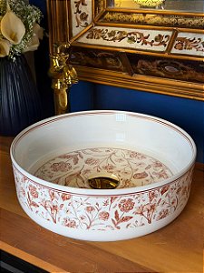 Cuba Sobrepor - Flores - Branco e Vermelho