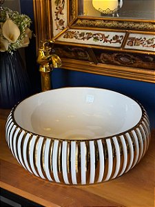 Cuba Sobrepor - Branco e Dourado