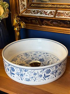 Cuba Sobrepor - Flores - Branco e Azul