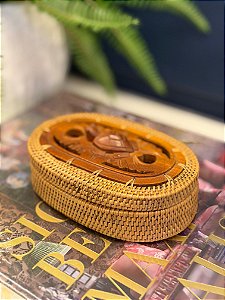 Caixa Decorativa - Porta Jóias - Ratan - 15x10