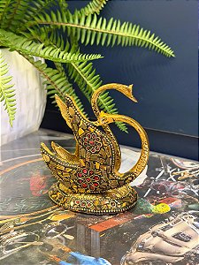 Porta Guardanapos - Metal - Marrom e Dourado