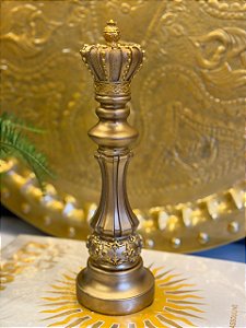 Escultura - Peça de Xadrez - Rei - Decorativo - Resina - 30CM