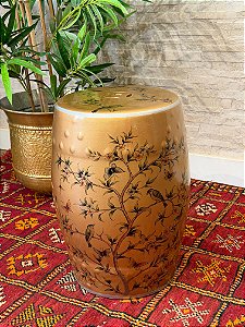 Seat Garden - Banco - Cerâmica - Flores - Dourado e Colorido