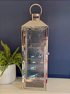 Lanterna - Metal - Prata - 54CM