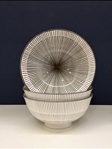 Bowl - Cerâmica - Preto e Branco - Tamanho Médio