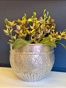 Cachepot em Alumínio - Prata - 31CM
